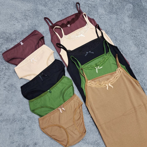 ست زیرپوش و شورت دخترانه زنانه پنبه ای